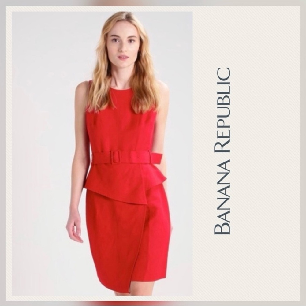 Banana Republic Bold Red Midi Dress